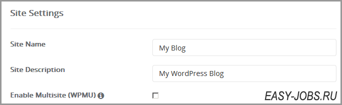Site Settings WordPress Регру