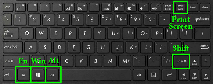 Клавиатура: кнопки для скриншота