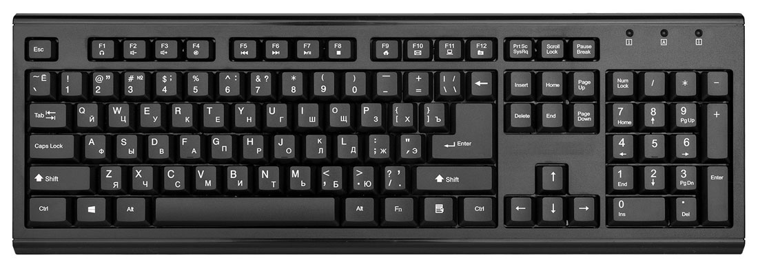 Клавиатура стандартная чёрного цвета