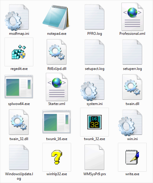Системные файлы из Windows 7
